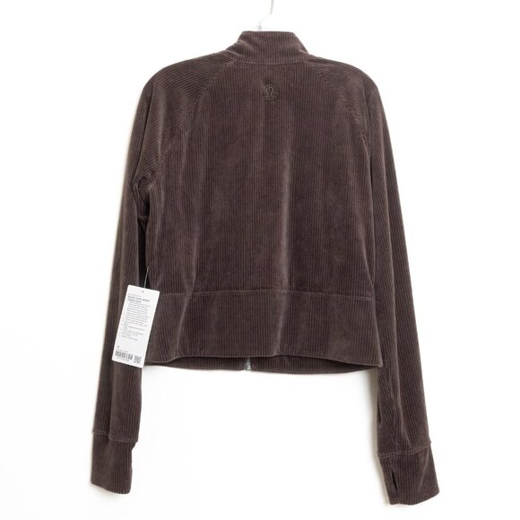 Lululemon Scuba Track Jacket Velvet Cord Espresso Brown W3HN5S Size 12 - Picture 4 of 16
